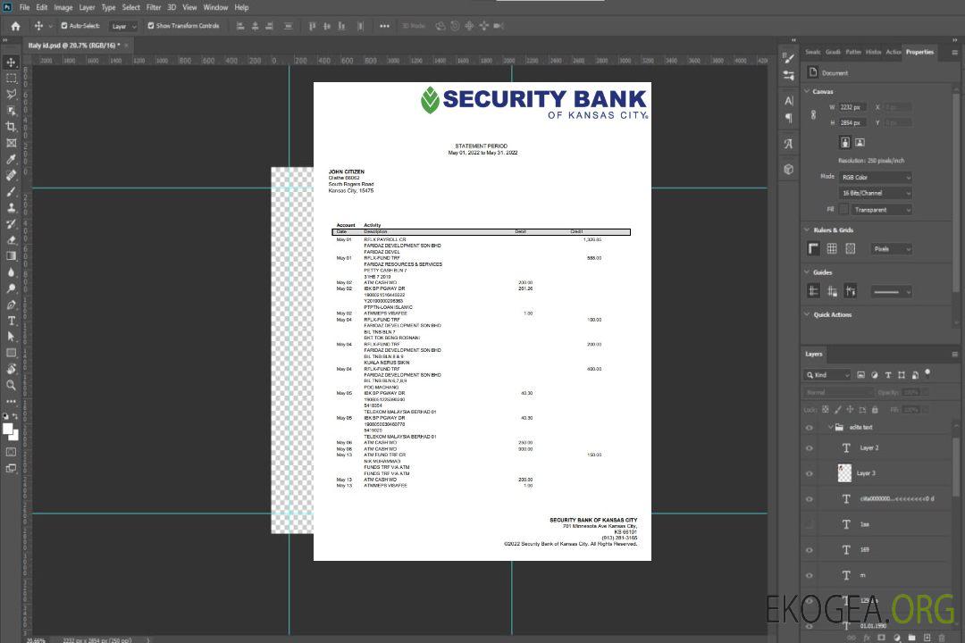 Déclaration de la USA Security Bank of Kansas City template Déclaration de la USA Security Bank of Kansas City template